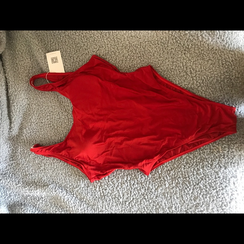 Red One Piece Bathing Suit